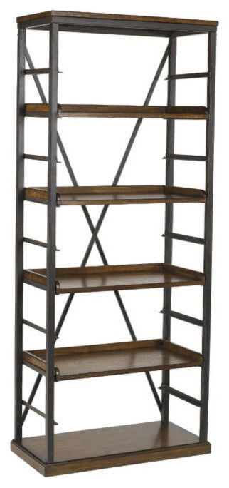 Emma Mason Signature Sun Hue 4 Shelf Open Bookcase  Medium Oak HAM0143   Industrial   Bookcases   by Emma Mason  Houzz