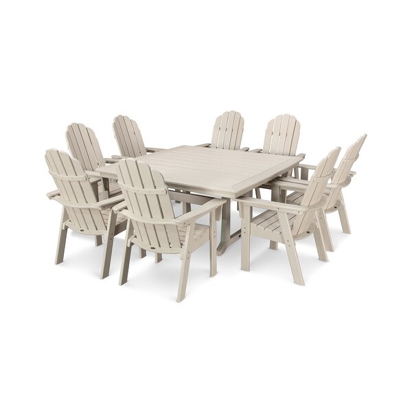 POLYWOOD Vineyard Adirondack 9Piece Nautical Trestle Dining Set