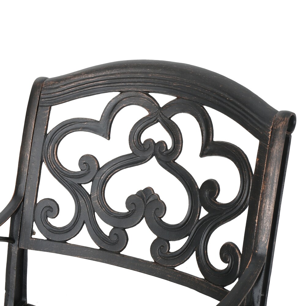 Austin Outdoor 3 piece Cast Aluminum Square Bistro Set by Christopher Knight Home