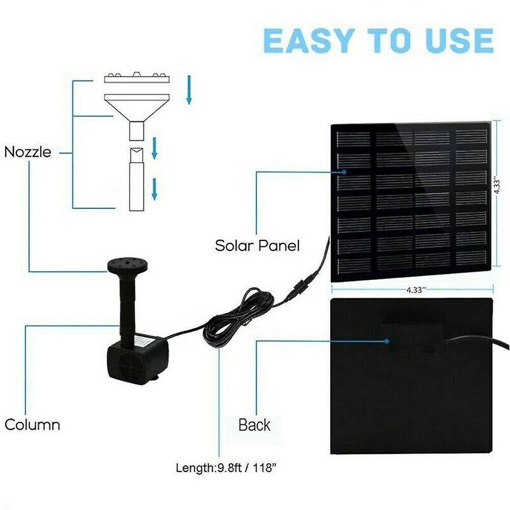 Solar Panel Power Water Feature Plant Pump Garden Pool Pond Aquarium Fountain Uk