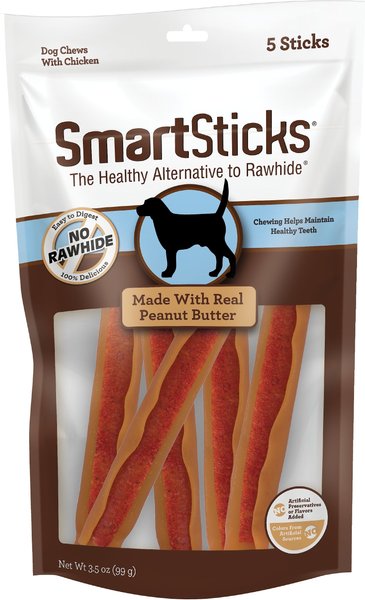 SmartBones SmartSticks Peanut Butter Dog Treats， 5 count