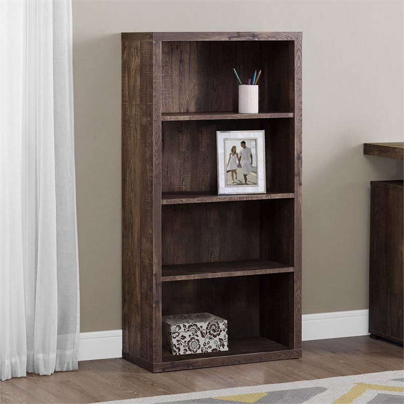 Bookshelf  Bookcase  Etagere  5 Tier  48 quotH  Office  Bedroom  Laminate   Rustic   Bookcases   by Homesquare  Houzz