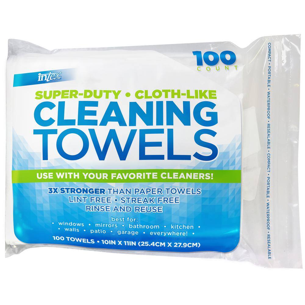 INTEX 10 in. x 11 in. Cloth-Like Cleaning Towels (100-count) NW-00151-W