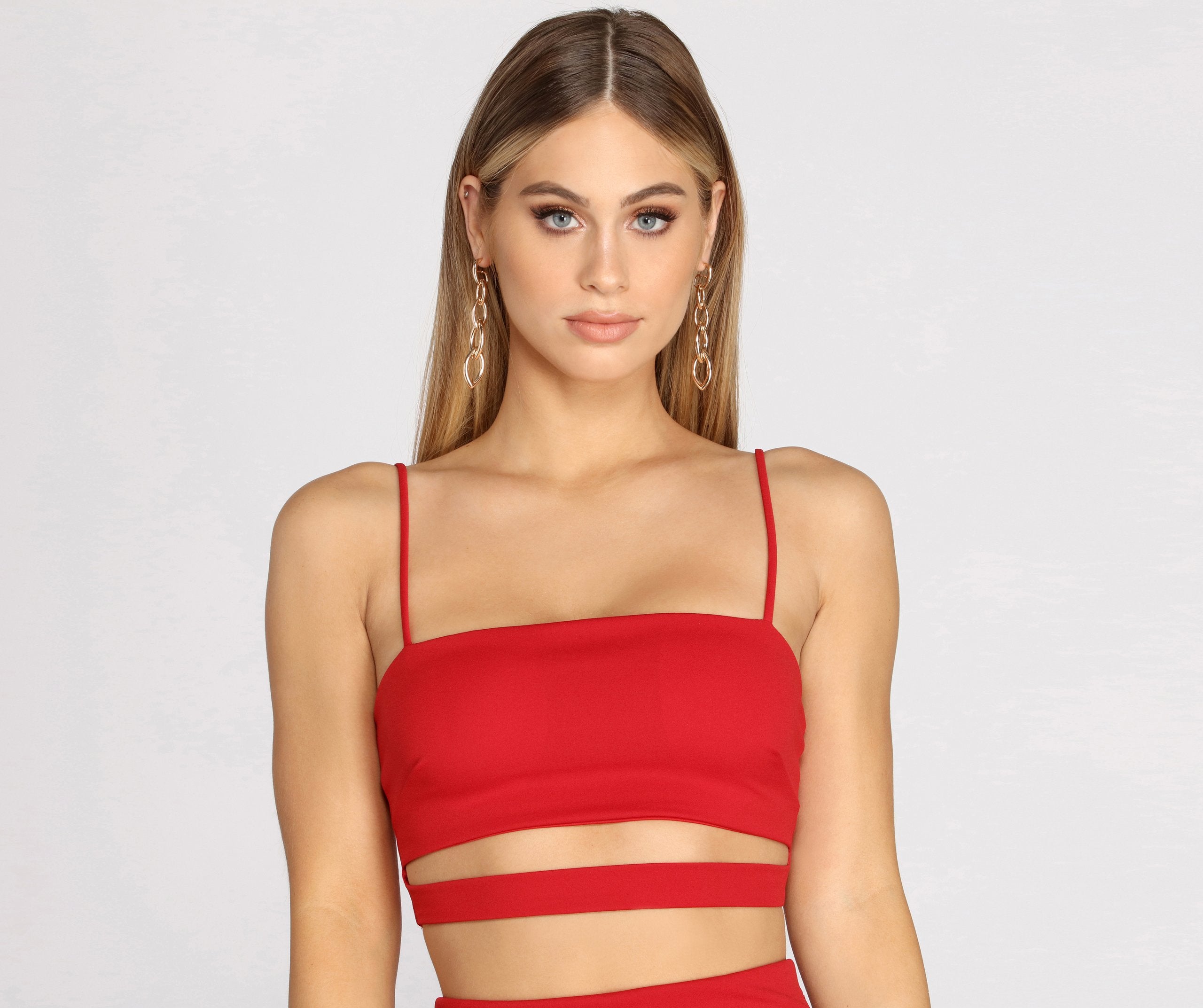 It's A Date Crepe Crop Top