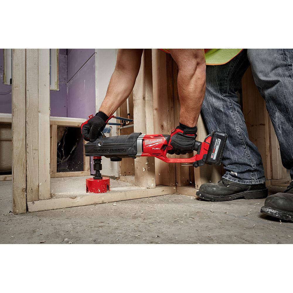 MW M18 FUEL 18V Lithium-Ion Brushless Cordless GEN 2 SUPER HAWG 716 in. Right Angle Drill w6.0 ah Battery 2811-20-48-11-1865