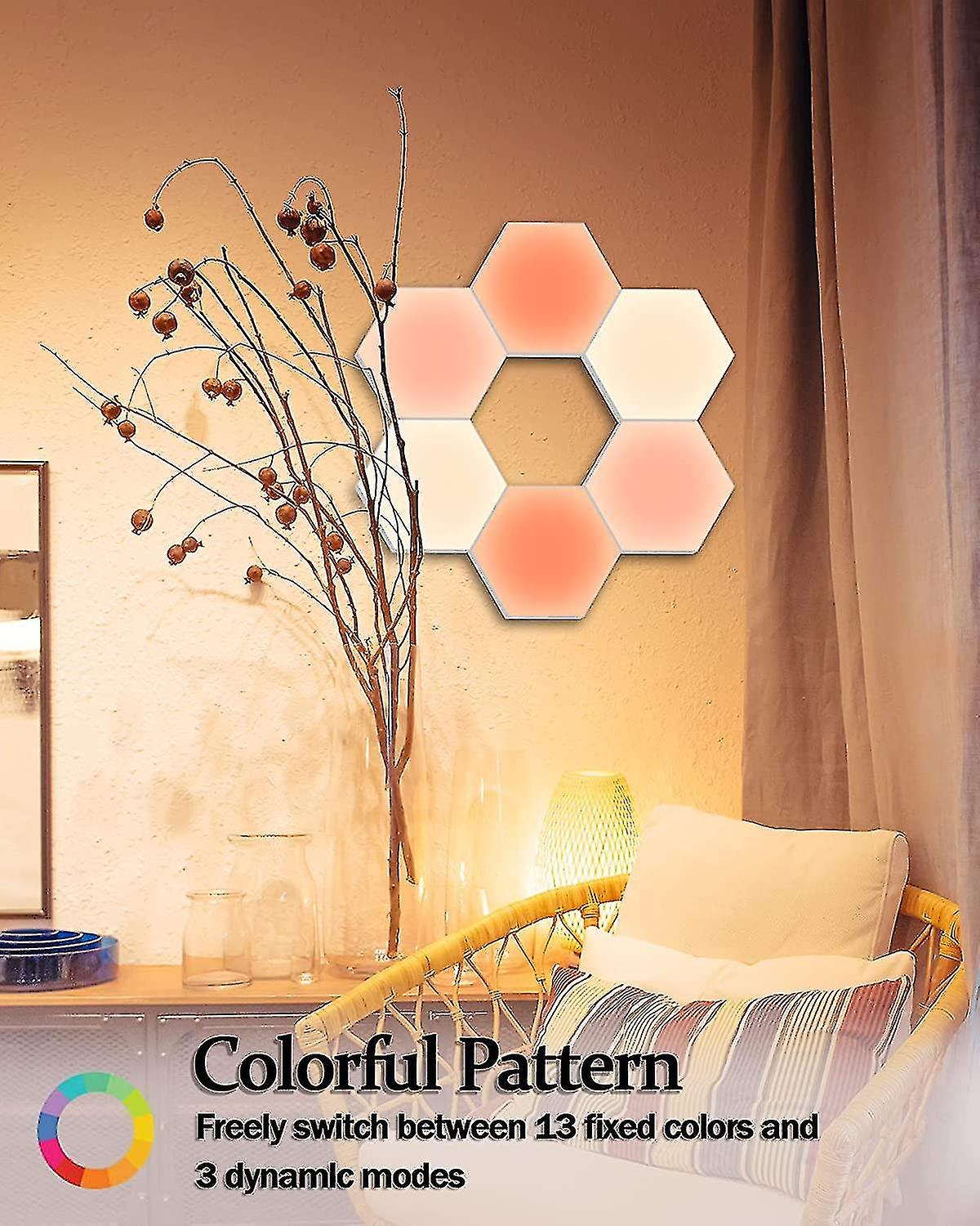 Hexagon Lights With Remote，smart Diy Hexagon Wall Lights， Dual Control Hexagonal Led Light Wall Panels With Usb-power A