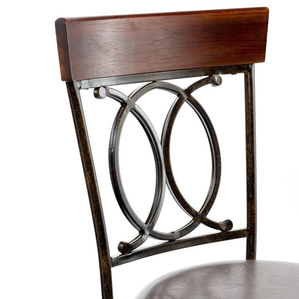 Linon Circle of Life Counter Stool with Brown PVC