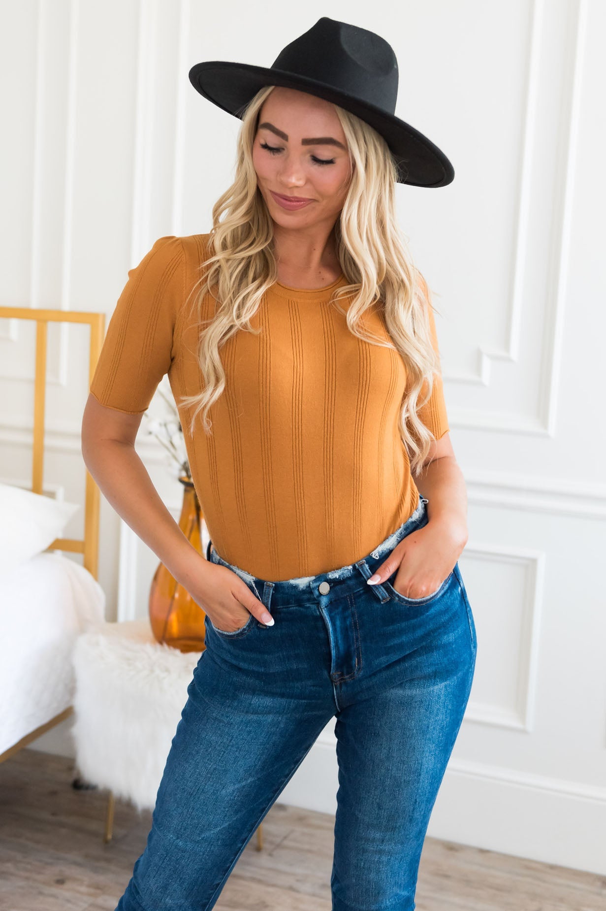 Cream & Sugar Ribbed Sweater Top