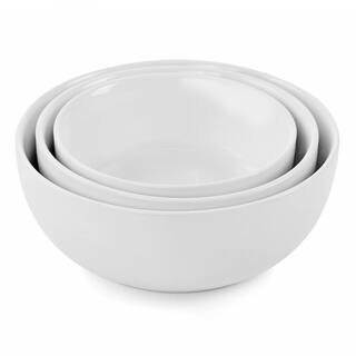 GIBSON ELITE 4-Piece White Bowl Set with Metal Rack 985116894M