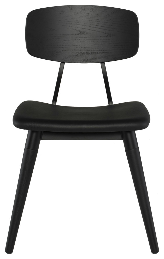 Scholar Black Naugahyde Dining Chair   Midcentury   Dining Chairs   by Kolibri Decor  Houzz