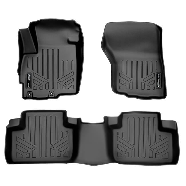 Smartliner SA0355-B0356 Custom Fit 2 Row Floor Mats Liner Set for 2011-2021 Mitsubishi Outlander Sportand#44; Black