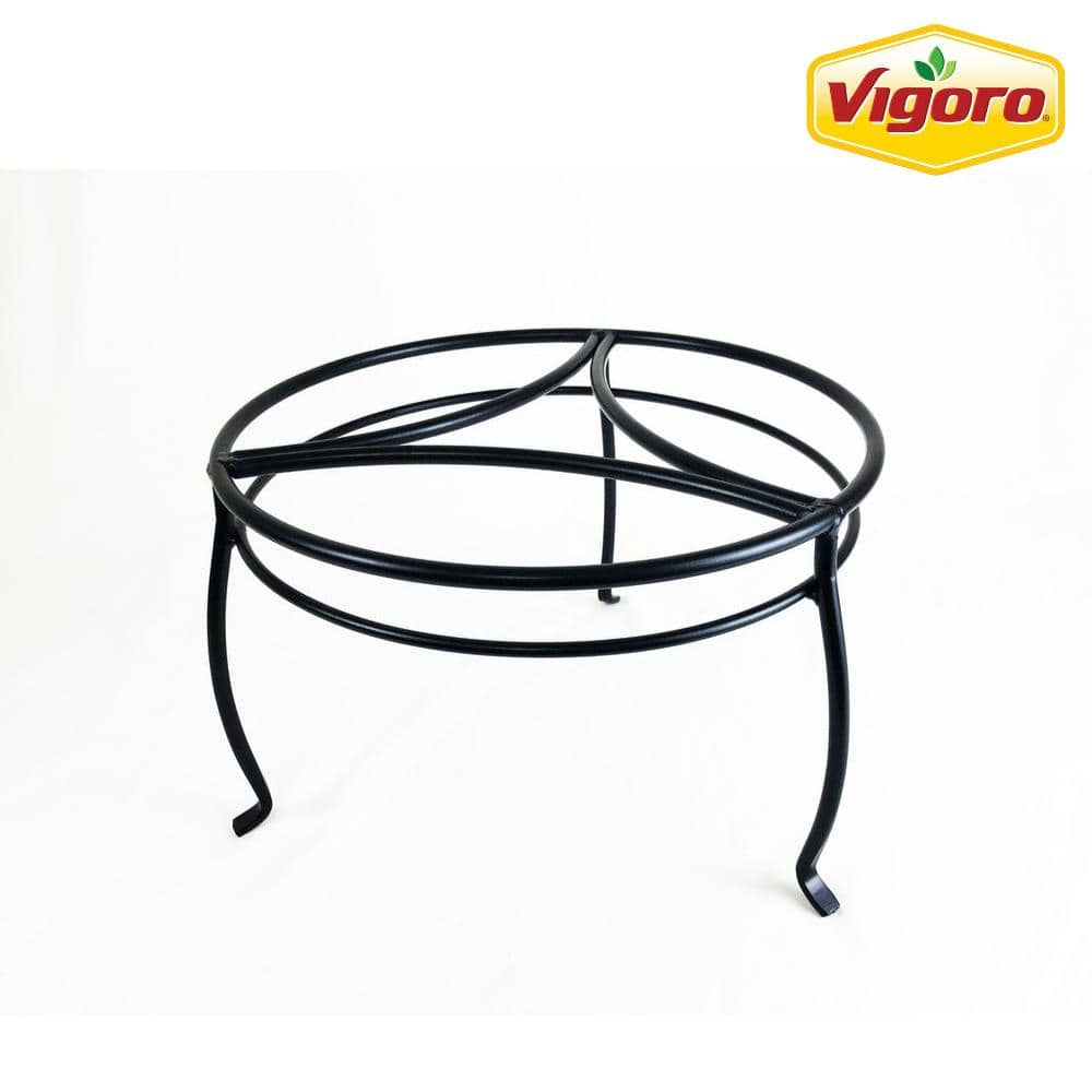 Vigoro 8 in. Black Metal Indoor Plant Stand 51470