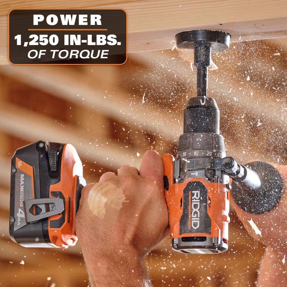 RIDGID 18V Brushless Cordless 12 in. High Torque Hammer DrillDriver (Tool Only) R861152B