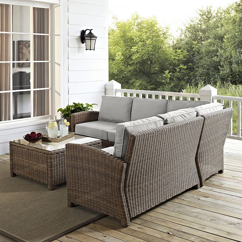 Crosley Bradenton Outdoor Wicker Sectional 4-pc. Set