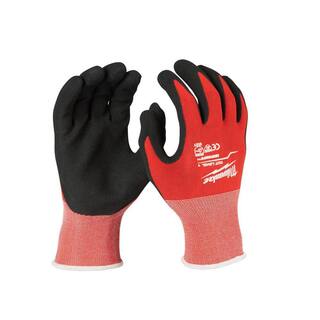 MW Large Red Nitrile Level 1 Cut Resistant Dipped Work Gloves 48-22-8902