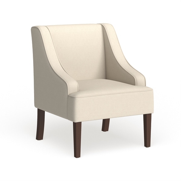 Porch and Den Lyric Cream Swoop Arm Accent Chair