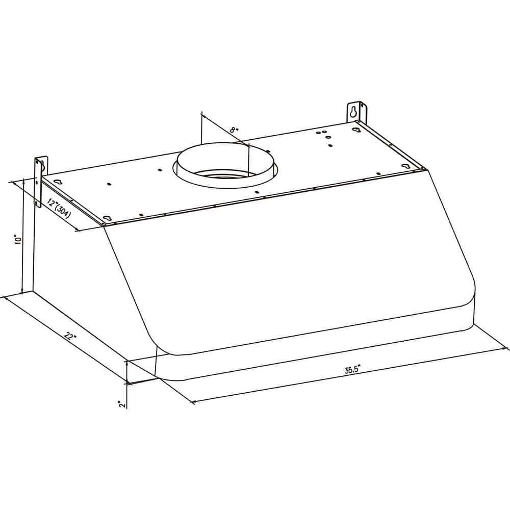 Empava 36 in 500 CFM Ducted Under Cabinet Range Hood with Permanent Filters and LED Lights in Stainless Steel