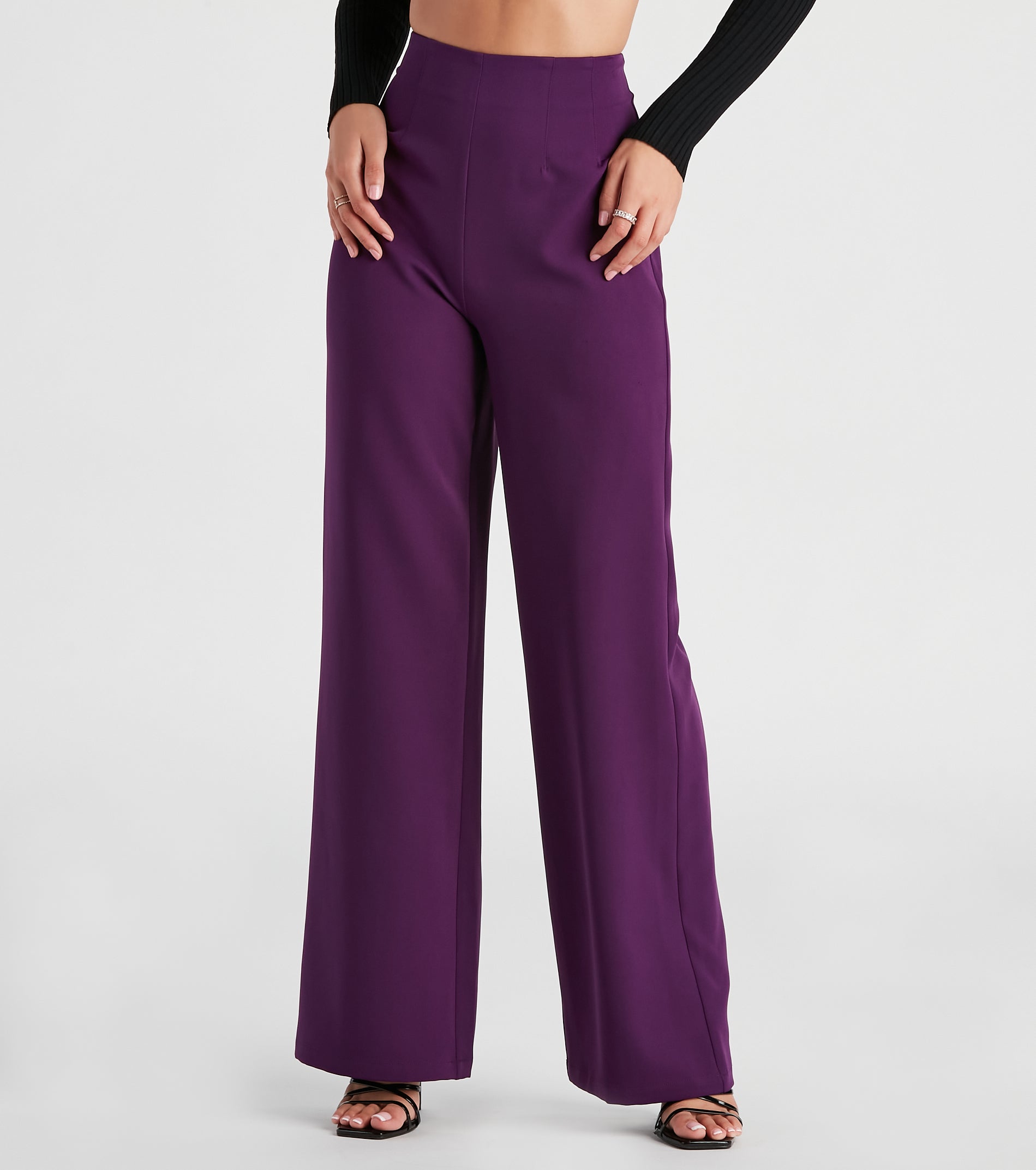 She Means Business Wide-Leg Pants