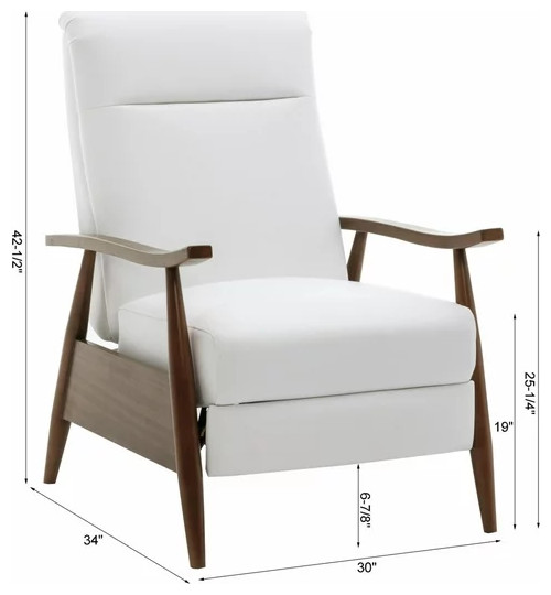 Modern Classic Recliner  Exposed Wood Frame With Padded Seat   Modern   Recliner Chairs   by Declusia  Houzz