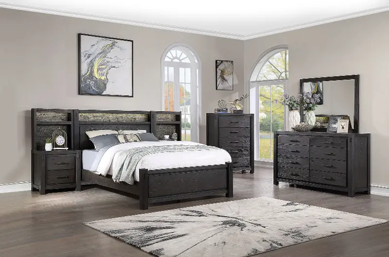 Canyon Rock Brown 4 Piece Queen Bedroom Set