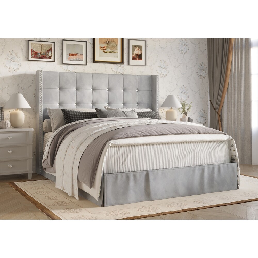 Wilie Tufted Upholstered Platform Bed