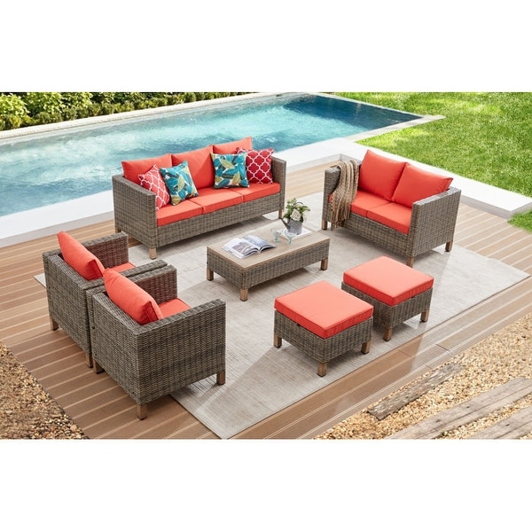 7 Piece Sectional Seating Group with Cushions