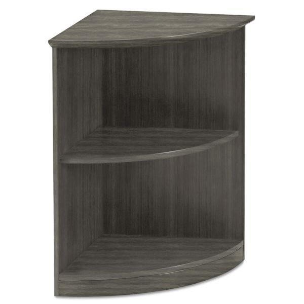 Safco Medina Series Quarter Round Two-Shelf Bookcase， 20w x 20w x 29 1/2h， Gray Steel