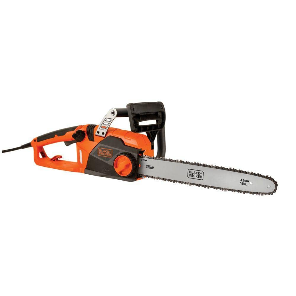 BLACK+DECKER 18 in. 15 AMP Corded Electric Rear Handle Chainsaw with Automatic Oiler CS1518