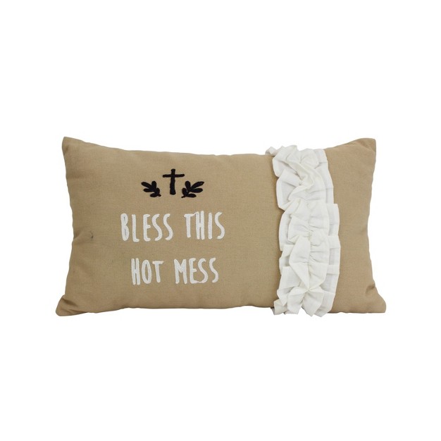 X 15 quot Cotton Bless This Hot Mess Throw Pillow