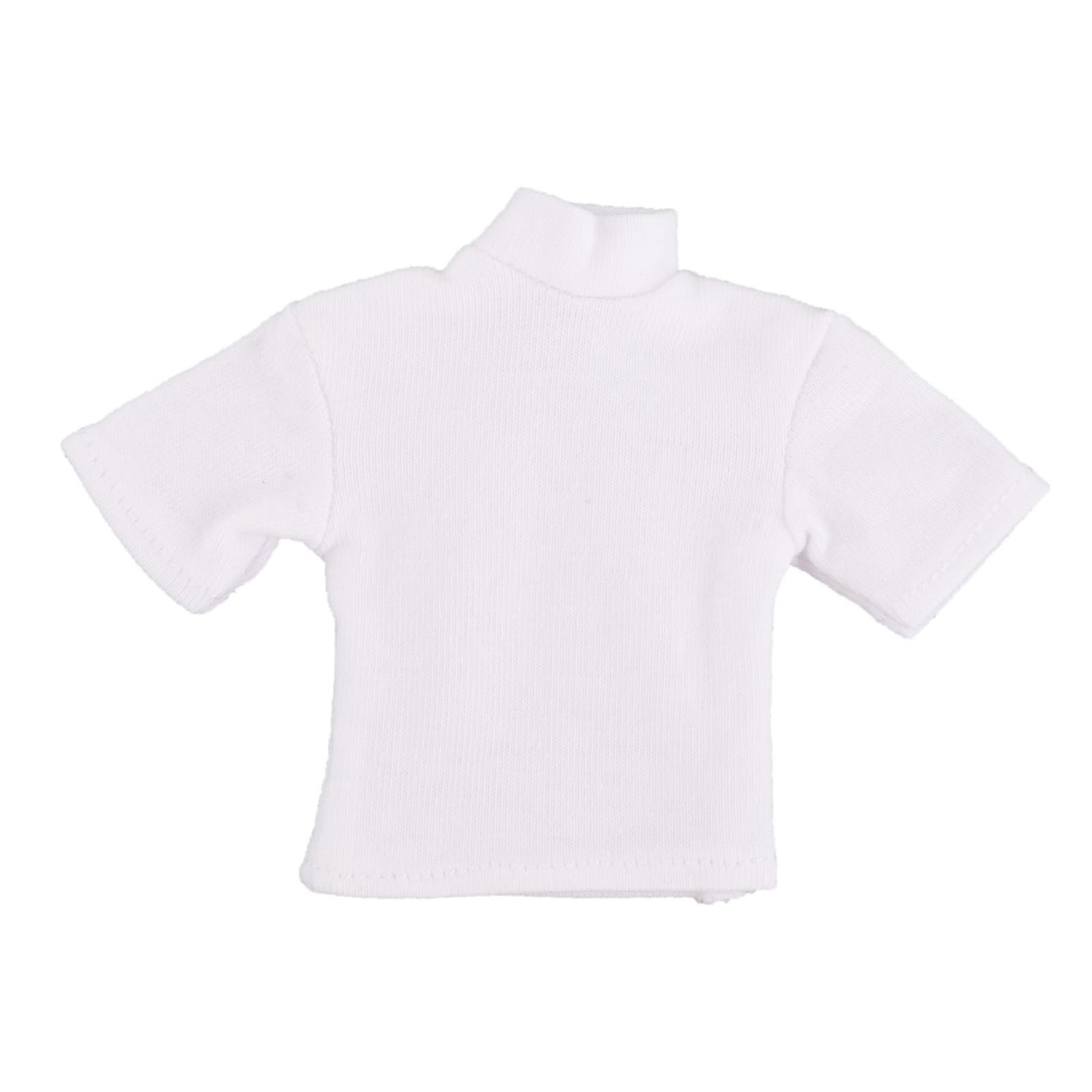 Fashion 1/12 T Shirt Mini Clothing For 6 Inch Male Action Figures Doll Model White