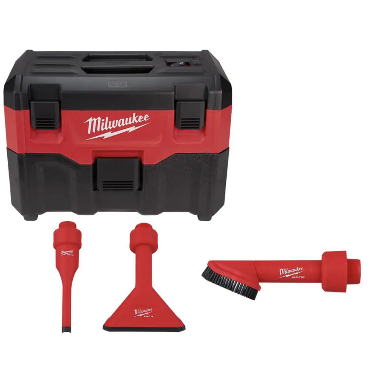 Milwaukee M18 18-Volt 2 Gal. Lithium-Ion Cordless Wet/Dry Vacuum w/AIR-TIP 1-1/4 in. - 2-1/2 in. (3-Piece) Crevice and Nozzle Kit