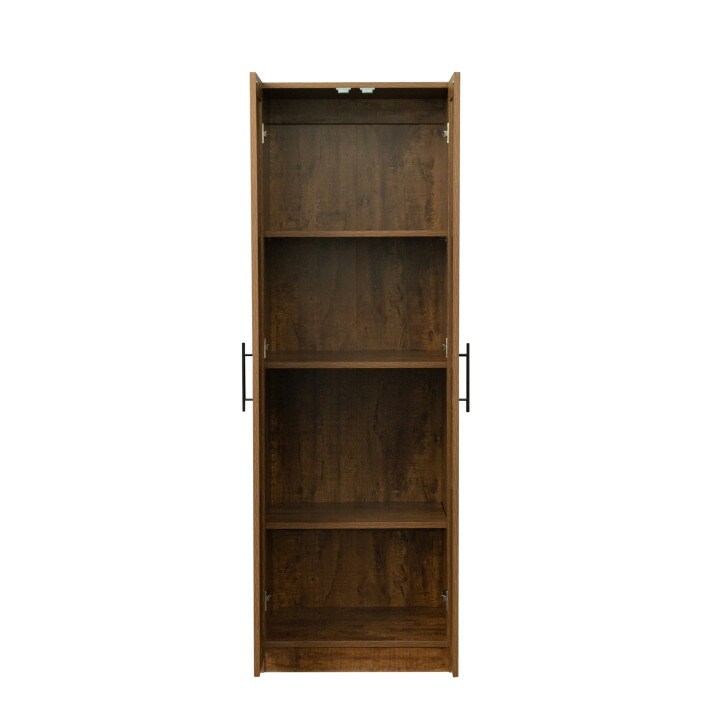 High Wardrobe and Kitchen Cabinet with 2 Doors and 3 Partitions to Separate 4 Storage Spaces  Storage for Kitchen  Laundry