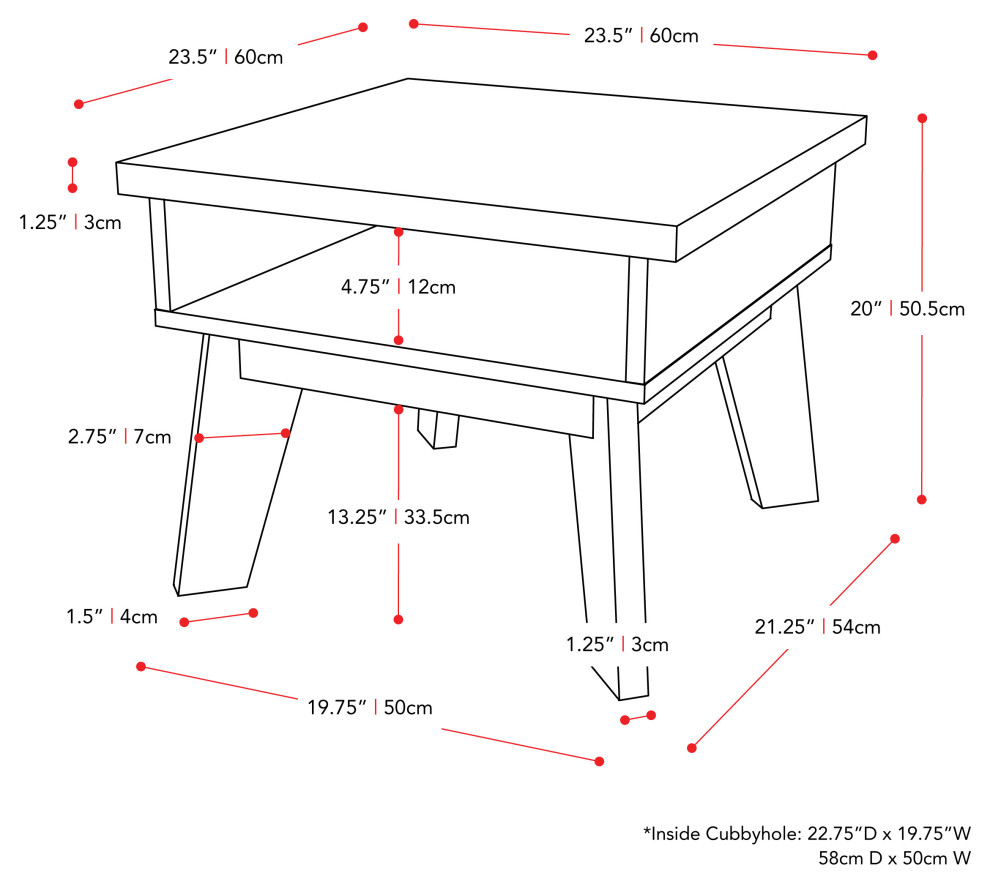 CorLiving Hollywood Side Table in Gray   Midcentury   Side Tables And End Tables   by CorLiving Distribution LLC  Houzz