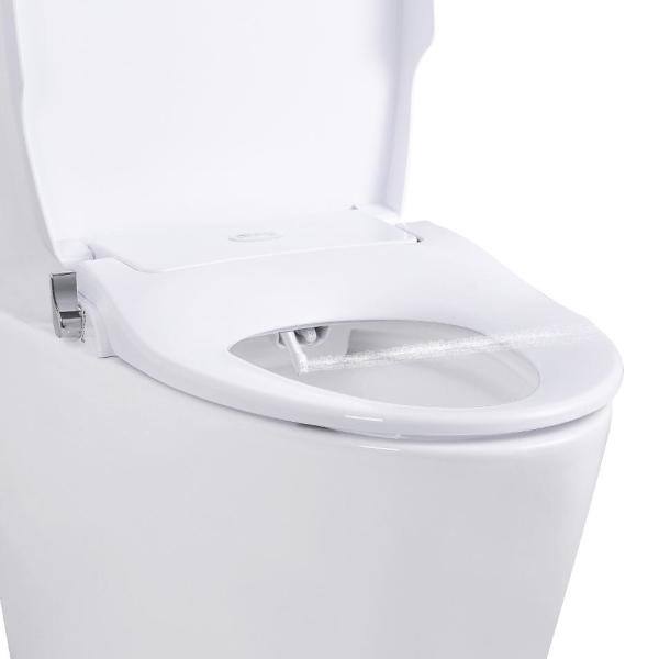 Alpha Bidet Non-Electric Bidet Seat for Elongated Toilets in White ONEV2