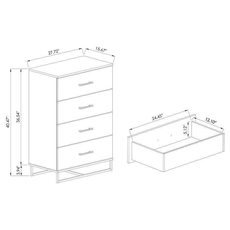 Baxton Studio Daxton 4-Drawer Chest