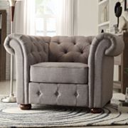 HomeVance Vanderbilt Chesterfield Button Tufted Arm Chair