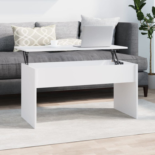 vidaXL Coffee Table Lift Top End Table Accent Sofa Table White Engineered Wood   Transitional   Coffee Tables   by vidaXL LLC  Houzz