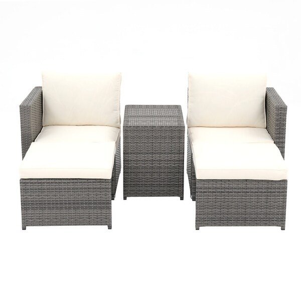 Outdoor 5 Pieces Wicker Chair Set