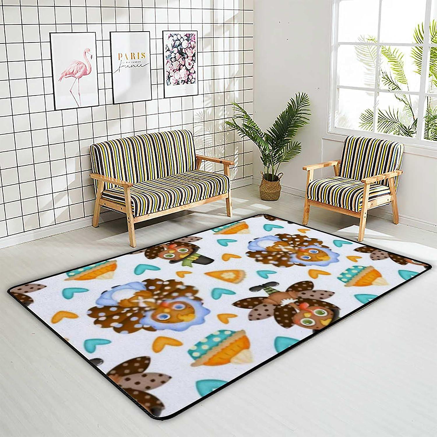 Soft Area Rugs Tartan Plaidtexture Floor Carpet Mat For Kids Playing Room Hardwood Floor Living Room 80x58in