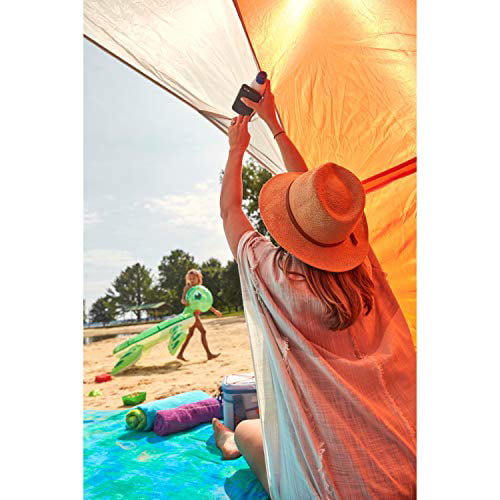 Coleman Skyshade Large Compact Beach Shade， Tiger Lily Orange， Sun Shade and Shelter， UV Protectant (UPF 50+) Shade Tent