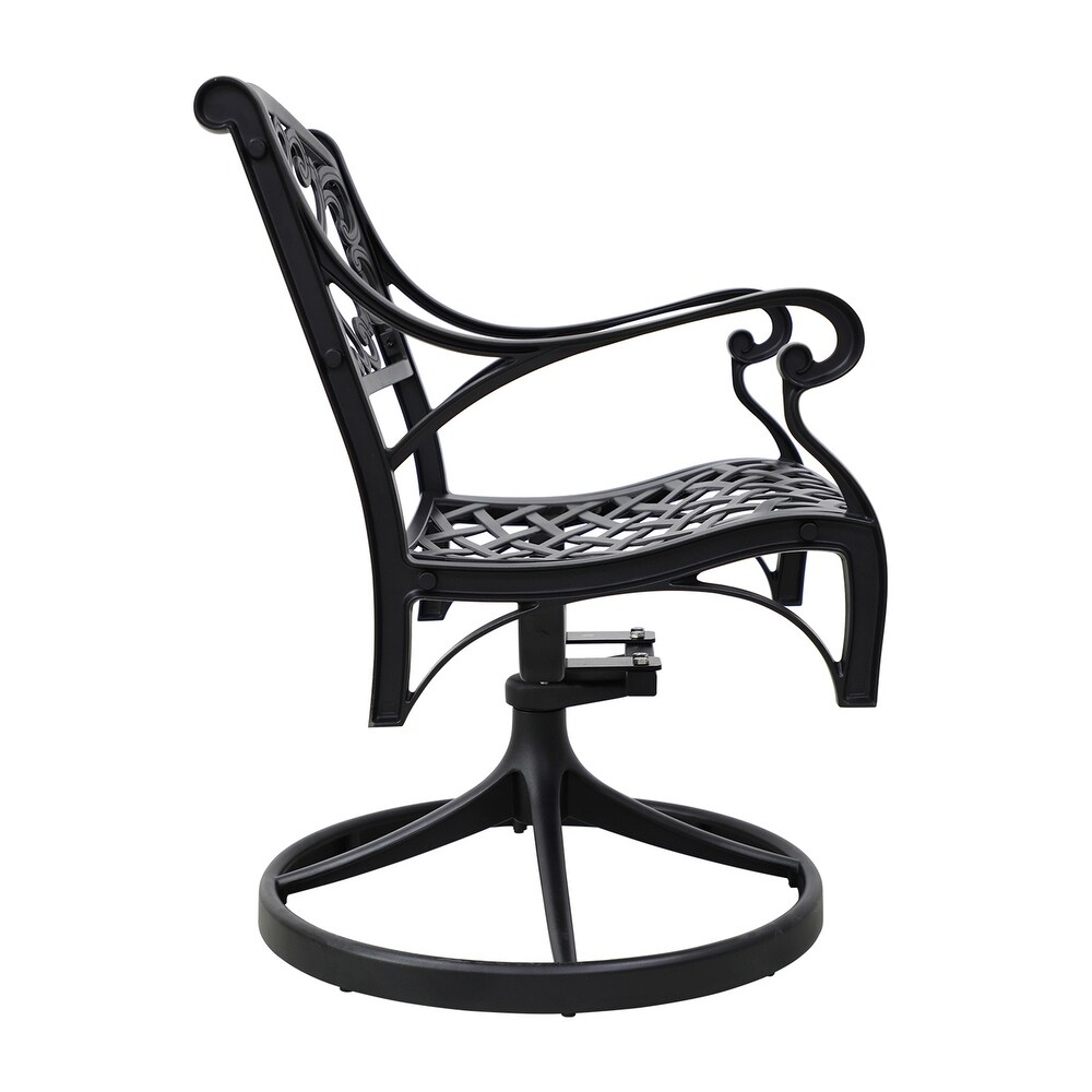 Outdoor cast aluminum patio swivel chair