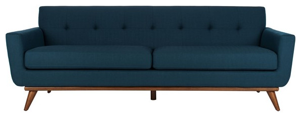 Safvaieh Couture Opal Linen Tufted Sofa   Midcentury   Sofas   by Safavieh  Houzz