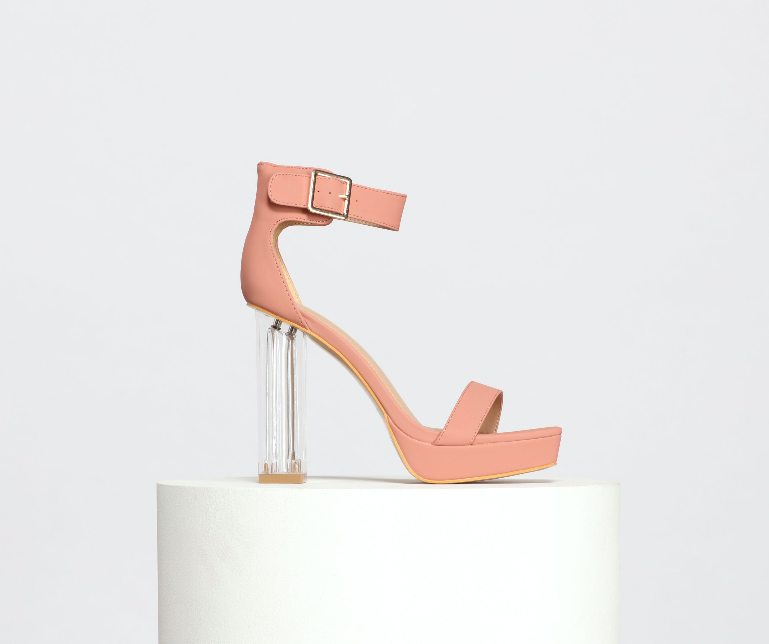 Clearly Fab Platform Block Heels