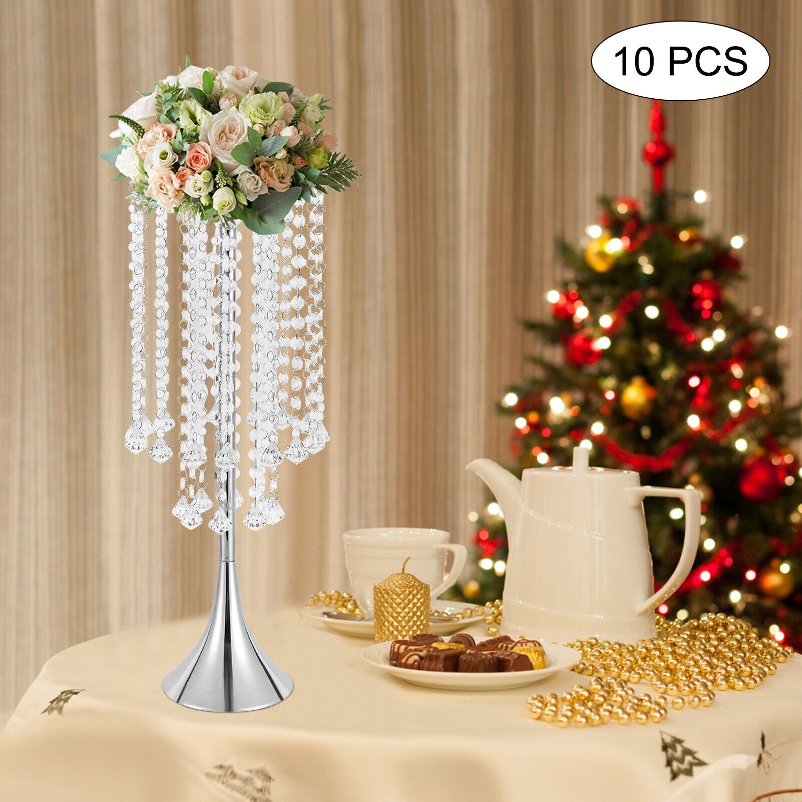 Miumaeov 10Pcs Wedding Centerpieces for Tables 55cm/21.6inch Tall Vases Metal Centerpieces Table Decorations for Wedding Ceremony Party Birthday Anniversary Events