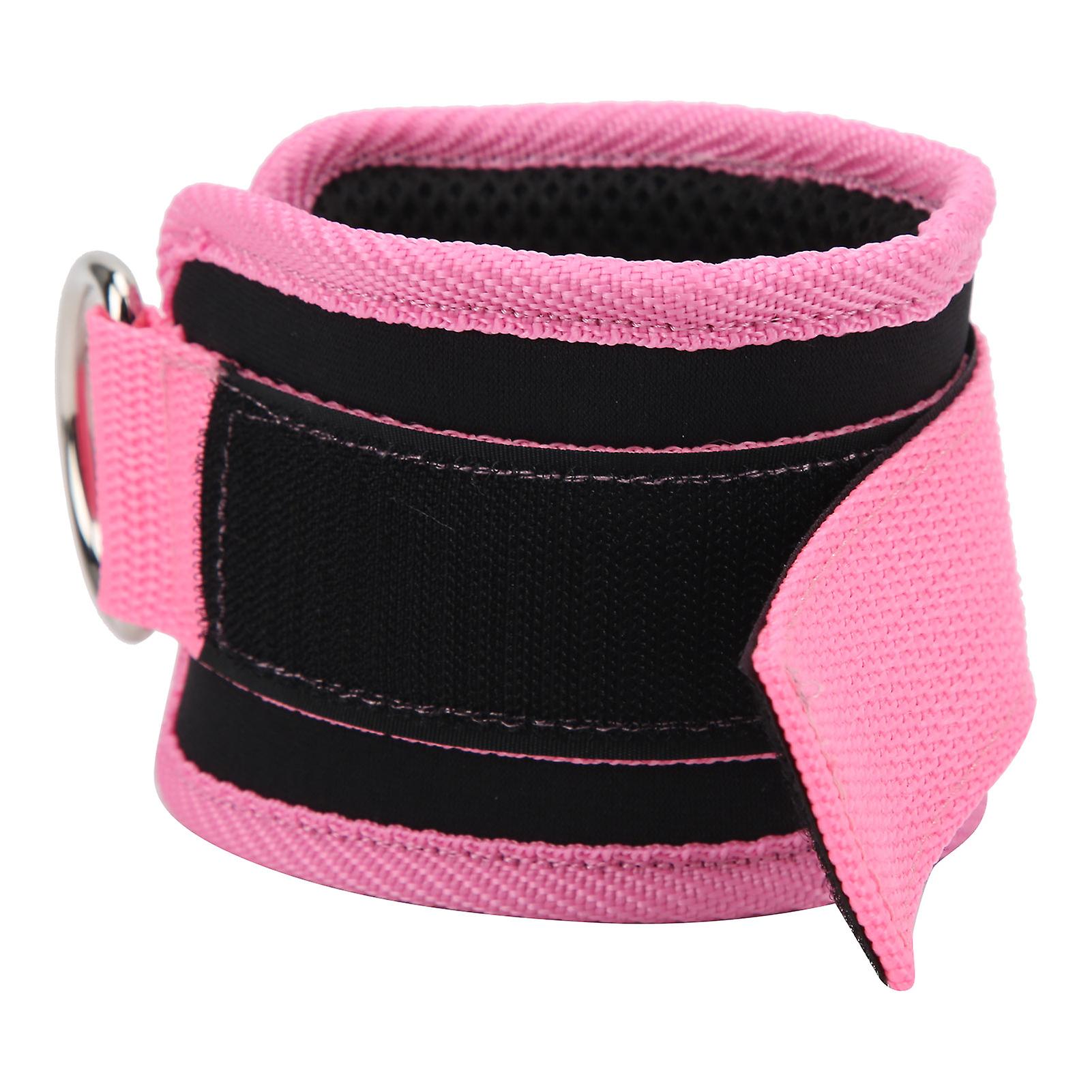 Fitness Ankle Straps For Cable Machine Double Dring Adjustable Neoprene Ankle Straps(pink )