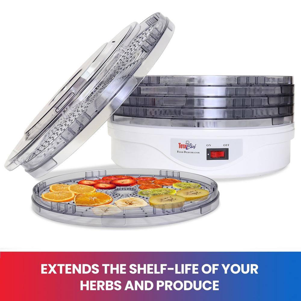 Total Chef Countertop Food Dehydrator 5-Tray Food Dryer for Fruit Snacks Jerky Dog Treats Herbs TCFD-05