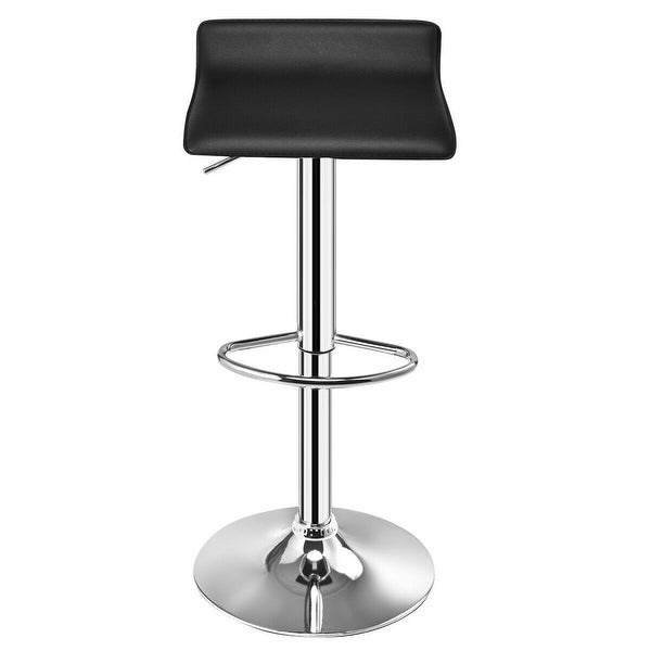 Set of 2 Adjustable PU Leather Backless Bar Stools