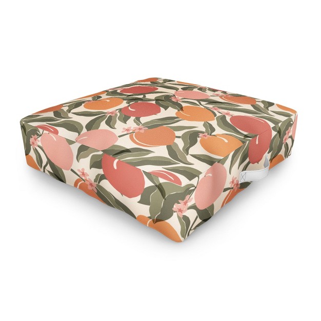 Cuss Yeah Designs Abstract Peaches Outdoor Floor Cushion Deny Designs