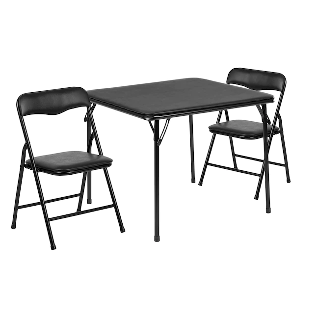 Flash Furniture 24-in x 24-in 3-Piece Indoor Powder-coated Steel Folding Table and Chair Set