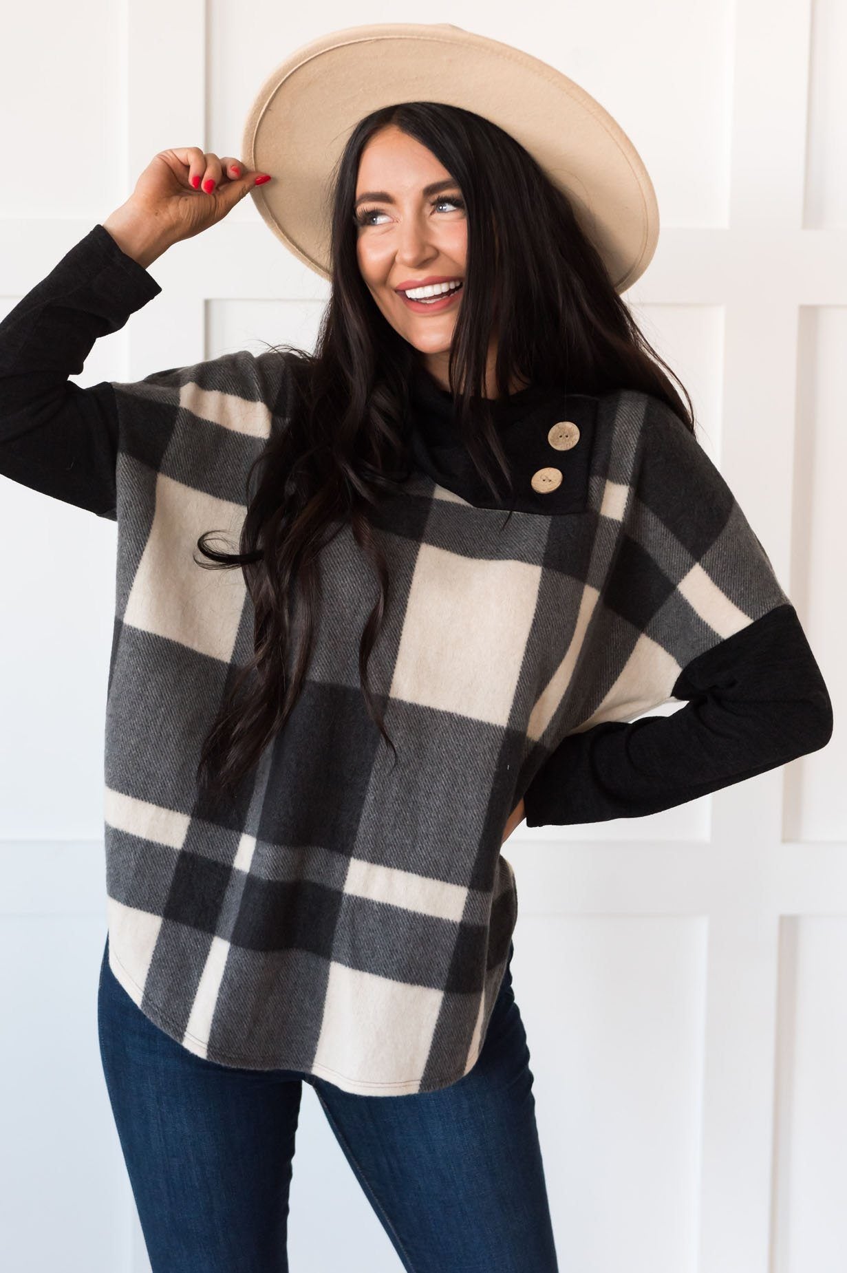 Nice & Cozy Modest Poncho Sweater